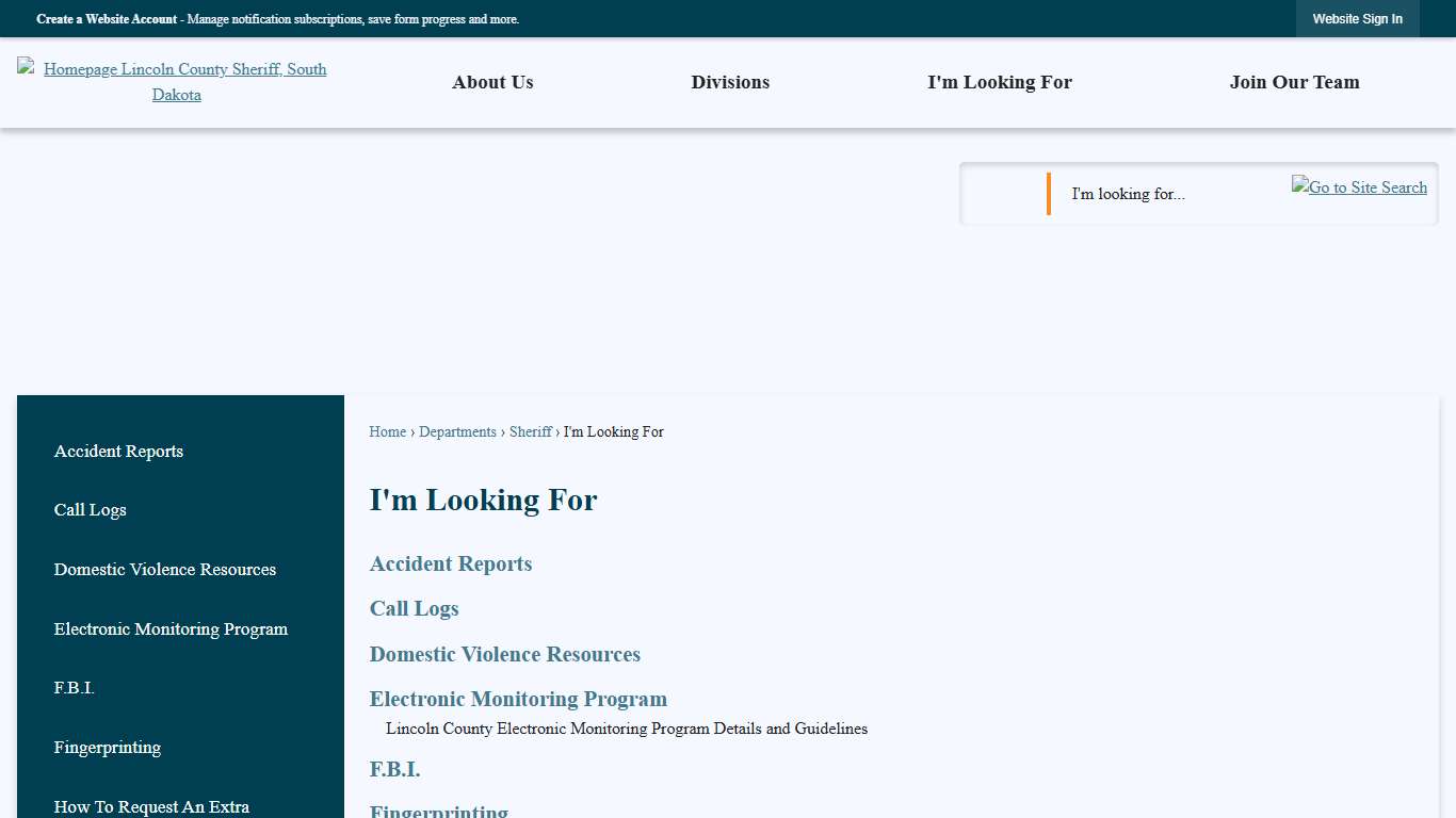 I'm Looking For Lincoln County, SD